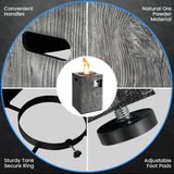 Tangkula 16 Inch Patio Propane Fire Pit, Patiojoy Electronic Ignition Square Gas Fire Pit with Protective Cover