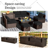 Tangkula 8 Piece Patio Furniture Set for 6 with Waterpfoor Cover