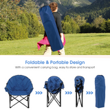 Tangkula Oversized Camping Chair, Outdoor Padded Folding Chair with Cup Holder
