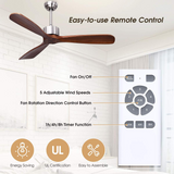 Tangkula 52" Ceiling Fan, Outdoor Indoor Ceiling Fan with Remote Control