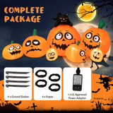 Tangkula 9.5 FT Halloween Inflatable Pumpkin Patch, 7 Pumpkins Family with Witches' Cat