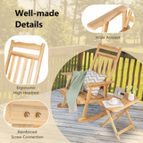 Tangkula 2 Pieces Patio Rocking Chair & Table Set