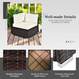 Tangkula 8 Piece Outdoor Wicker Sofa Set, Patio Rattan Conversation Set