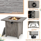 Tangkula 28 Inches Propane Fire Pit, Patiojoy 40,000 BTU Gas Fire Pit Table with Lid