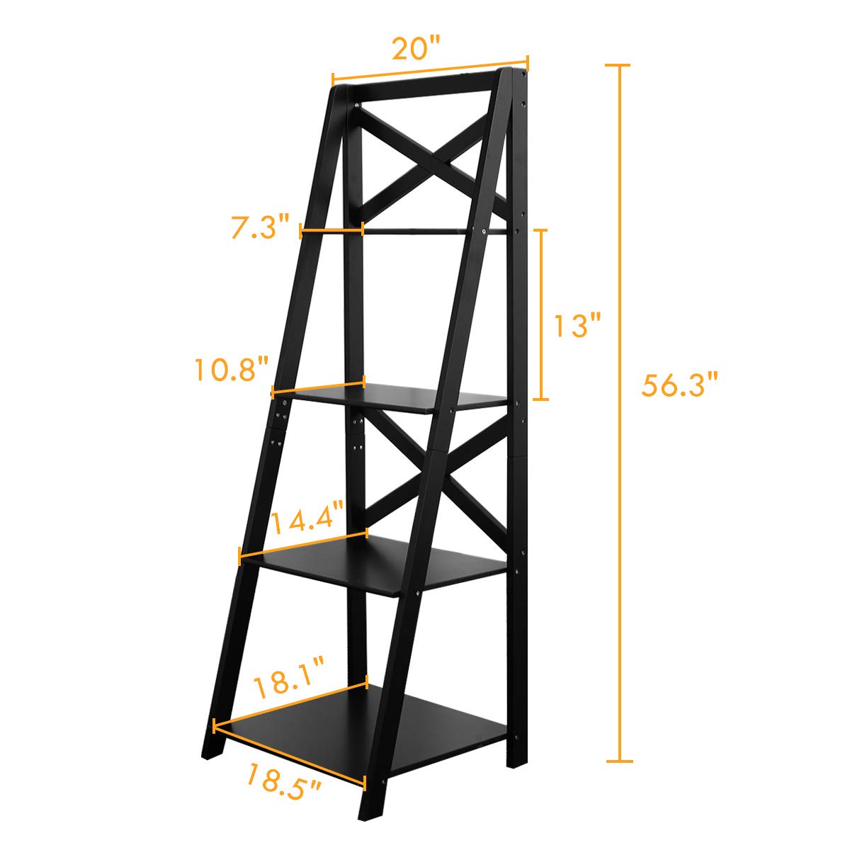 4-Tier Ladder Shelf Bookcase - Tangkula