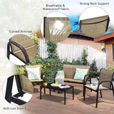 4 Piece Patio Furniture Outdoor Sofa Garden Lawn Sectional Conversation Set Outdoor Garden