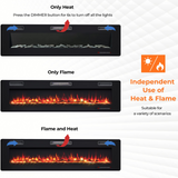 Tangkula 30 Inches Recessed Electric Fireplace, in-Wall & Wall Mounted Electric Heater