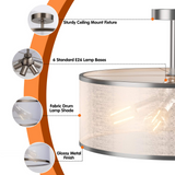 Tangkula 6 Lights Industrial Ceiling Light, Semi Flush Mount Light Fixture with Metal Hanging Kit