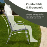 Tangkula 4 Pieces Patio Dining Chairs, Outdoor Stackable All Weather Heavy Duty Dining Chairs Set with Armrests