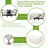 Tangkula 7 Pieces Patio Furniture Set, Outdoor Rattan Conversation Set with Waterproof Cover
