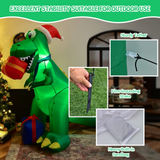 Tangkula 6 FT Christmas Inflatable Dinosaur, Indoor & Outdoor Christmas Decoration