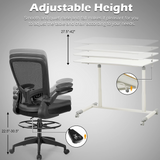 Tangkula Home Office Computer Desk & Chair Set, Height Adjustable Ergonomic Chair & Standing Desk with Wheels