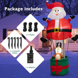 Tangkula 8 FT Inflatable Christmas Santa Claus w/ Hot Air Balloon & Reindeer