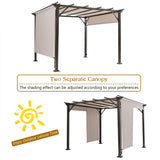 10 X 10FT Outdoor Pergola, Patio Furniture Shade Structure, Outdoor Steel Pergola Gazebo with Retractable Canopy Shades