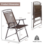 Tangkula Set of 4 Patio Folding Chairs, Foldable Patio Chairs Sling Chairs for Backyard Poolside Balcony