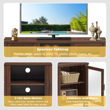 Tangkula Farmhouse TV Stand, Living Room Console Storage Cabinet for TVs up to 65" Flat Screen