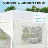 Tangkula 10' x 30' Outdoor Waterproof Gazebo Canopy w/ 6 Removable Sidewalls and 2 Doorways
