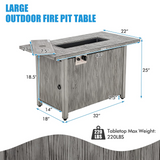 Tangkula 43 Inch Propane Fire Pit Table, Patiojoy 50,000 BTU Outdoor Propane Gas Fire Table