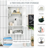 Tangkula Medicine Cabinet, Wall Mounted Bathroom Cabinet Single Door Wooden Bathroom Wall Cabinet with Adjustable Shelf