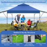 Tangkula 10x17.6 Ft Pop Up Canopy with Adjustable Dual Awnings, Easy Setup Instant Tent for Patio, Market, Picnic