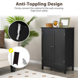 Bathroom Floor Cabinet, Black - Tangkula