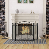 Tangkula 50 x 29 Inches 3-Panel Heat-Resistant Metal Mesh Fireplace Screen