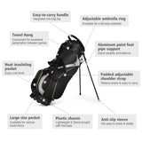 Tangkula Golf Stand Bag with 8 Way Divider, Portable Golf Bag, Women's Men's Golf Bag, Black