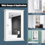 Tangkula Mirrored Bathroom Cabinet, Wall Mount Storage Cabinet with Single Door