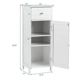 Tangkula Bathroom Floor Cabinet, Freestanding Storage Cabinet with Adjustable Shelf and Drawer, 14 x 12 x 34.5 Inches