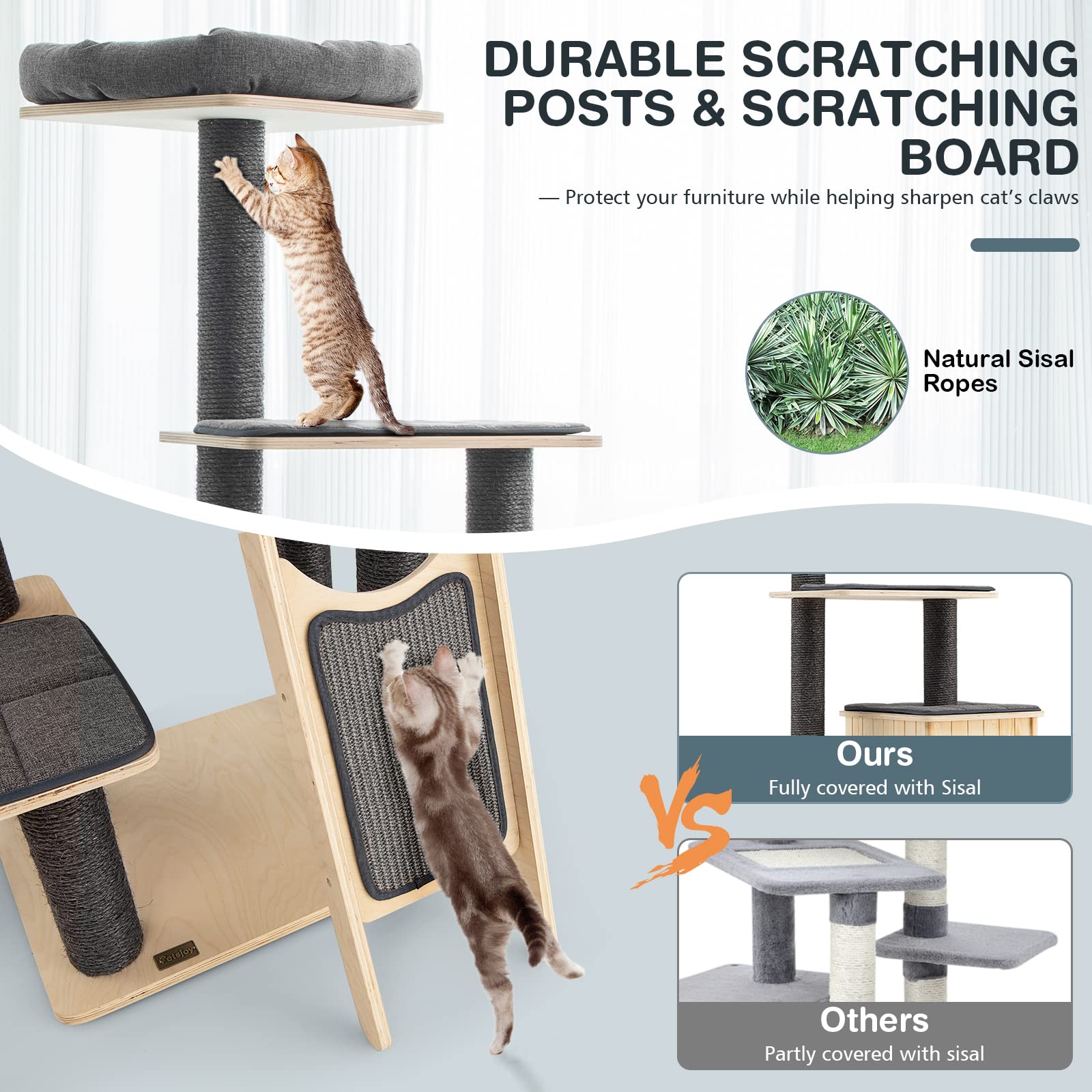 69 Inch Modern Cat Tree - Tangkula 