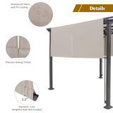 Tangkula 2PCS 16x4 Ft Universal Replacement Canopy for Pergola Structure