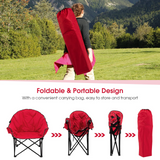 Tangkula Oversized Camping Chair, Outdoor Padded Folding Chair with Cup Holder