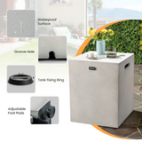 Tangkula Outdoor Propane Tank Cover, Patiojoy Propane Tank Hideaway Table with Side Handles & Adjustable Foot Pads
