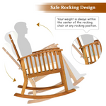 Outdoor Acacia Wood Rocking Chair - Tangkula