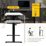 Manual Height Adjustable Standing Desk, 48" x 24" Crank Sit to Stand Desk