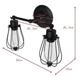 Tangkula Wall Sconce Wall Light Fixture Black Matal Industrial Vintage Rustic Retro Style