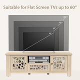 Tangkula TV Stand for 60 Inch TVs, Retro Entertainment Center, TV Console Cabinet w/Open Shelf & Drawer & Cable Hole