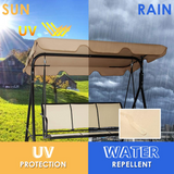 Tangkula 3 Person Patio Swing, Steel Frame with Polyester Angle Adjustable Canopy