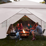 TANGKULA Outdoor Tent 10x20, White Party Wedding Tent Canopy with Removable Sidewalls