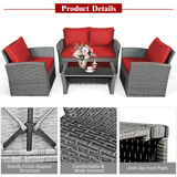 Tangkula 4 Pieces Patio Furniture Set