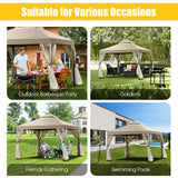 2-Tier 10x10 Feet Patio Gazebo, Outdoor Patio Fully Enclosed Gazebo Canopy Tent w/ Netting