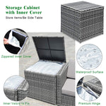 8 PCS Outdoor Patio Furniture Set, Rattan Wicker Sofa Set - Tangkula