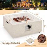 28 Inches Propane Fire Pit Table - Tangkula