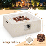 28 Inches Propane Fire Pit Table - Tangkula
