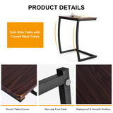 Tangkula Couch Table Sofa Side C Table, C-Shaped End Table with Steel Frame, Snack Table TV Tray Table