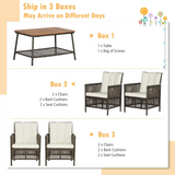 Tangkula Patio Furniture Set with 2-Tier Coffee Table