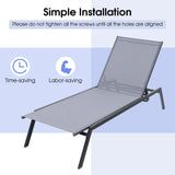 Tangkula Outdoor Adjustable Chaise Lounge Chair