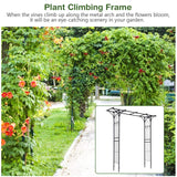 6.8 Ft Garden Arbor, Metal Arch with Trellis for Climbing Plant, Vines, Flowers