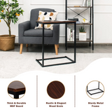 Tangkula C Shaped Side Table, Vintage Couch Table Sofa Side Table for Coffee Snack Laptop
