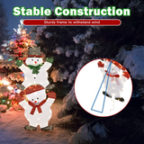 Tangkula 54 inches Christmas Double Snowman Yard Sign with LED Lights